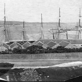 View of Sydney Cove from Dawes Point Battery above Campbells Bond stores, 1870s
