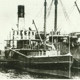 Manly ferry FAIRLIGHT PS, as cargo ferry, laid up, 1912. copy.