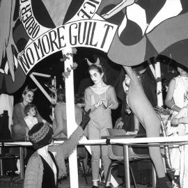 'No More Guilt' float, Sydney Gay and Lesbian Mardi Gras Parade, Oxford Street Darlinghurst, 1991