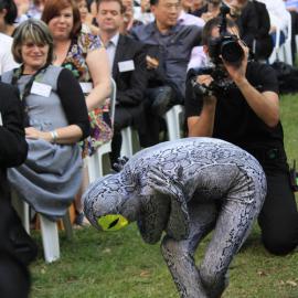 Snake performer, Chinese New Year Launch, Belmore Park Sydney, 2013