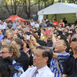 Crowd at the performances, Chinese New Year Launch, Belmore Park Sydney, 2013