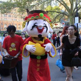 Happy Fortune Cookie Mascot, Chinese New Year Launch, Belmore Park Sydney, 2013