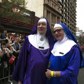 Gay Nuns, Sydney Gay and Lesbian Mardi Gras Parade, Oxford Street Darlinghurst, 2014