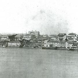 View of Dawes Point and Walsh Bay foreshore Sydney, 1860s