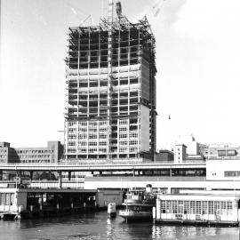 AMP building during construction, Alfred Street Circular Quay, 1960s