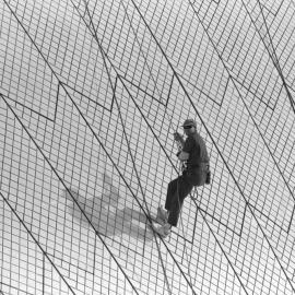 Cleaning Opera House Shell, Circular Quay Sydney, 1993