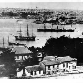 Dawes Point and Sydney Cove from Milsons Point, 1880s.