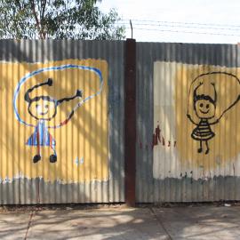Graffiti street art mural 'Skippy Girls', Wilson Street Darlington, 2010