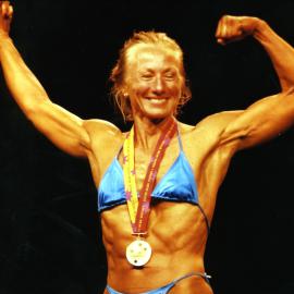 Over 60's winner, body building in Gay Games, Darling Harbour Sydney, 2002