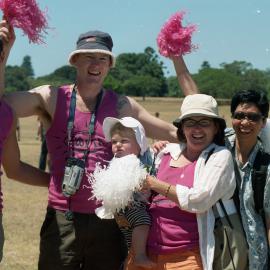 Family and supporters, POOFTA football team, Gay Games, Centennial Park Sydney, 2002