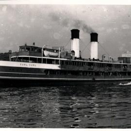 Manly ferry CURL CURL enters Sydney Cove, 1950s.