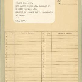 File - Olivetti Australia illuminated signs at 140-148 William Street Darlinghurst, 1971