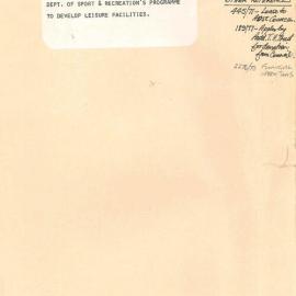 File - Application for restoration of Paddington Town Hall, 1977