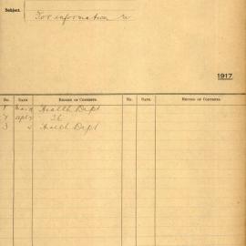 File - Request for information on rates of pay for rat catchers, Sydney, 1917