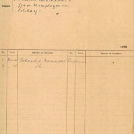 File - Leave allowance to employees on holiday for Armistice Celebrations, 1918