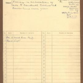 File - Policy about allocation of site for circus each Easter, 1952