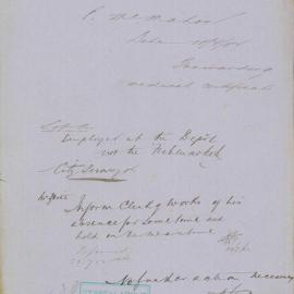 P.J. McMahon - City Surveyor. Forwarding medical certificate