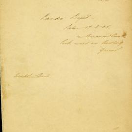 File - Notice served to the City Bowling Club to give up occupancy of Cook Park, 1905-1933