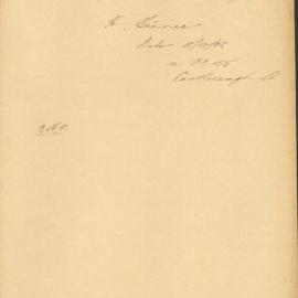 H Binnie - Town Clerk. No 155 Castlereagh St. [Nuisance from vent shaft]