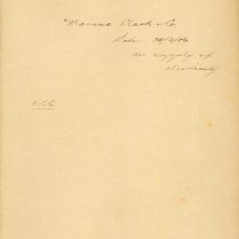 File - Supply of electricity for Marcus Clark & Co, 1906
