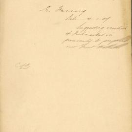 E. Fanning - TC .[Suggestion re erection of new fish markets near fruit markets.] 