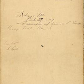 Regarding a licence to operate the Sir George Grey Hotel in Bay Street, Glebe. Correspondence