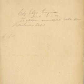 File - City Electrical Engineer - Town Clerk. [To obtain 140 yards of insulated cable for laying of new 