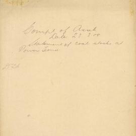 File - Comptroller of Assets - Town Clerk. Statement of coal stocks at Power House [heap 1130 tons, bin 