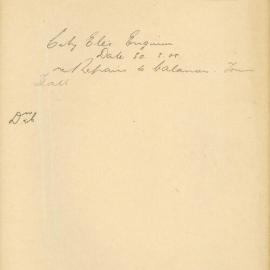 File - City Electrical Engineer - Town Clerk. Repairs on Balancer at Town Hall [to be carried out by Dick, 