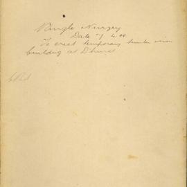 File - Nangle and Nurzey - Town Clerk. To erect a temporary timber & iron building at Darlinghurst.[To be 
