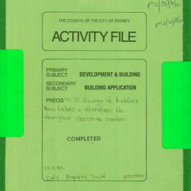 File - 73-75 George Street Redfern - Alterations for Aboriginal Christian Centre, 1985-1986