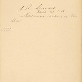 File - J R Stewart - T/C. [Complaint of condition of Pitt Street which needs top dressing and less 