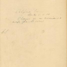 File - Alfred Cummin - Town Clerk. Claim in respect of accident to wife in George Street West