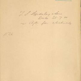 File - Tom S. Madeley and Sons, Furniture factory - Town Clerk. To have meter tested as account for