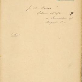 File - JM Ford to Town Clerk on the formation of the Argyle Cut, Sydney, 1908-1909