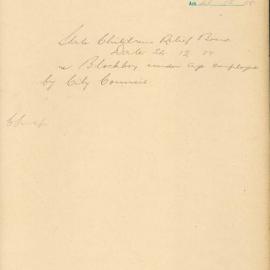 File - State Childrens Relief Board - Town Clerk. Under age blockboy Fred Barnes employed by City Council