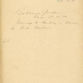 File - Botanic Gardens - Town Clerk. Damage to kerbing in Domain by Corporation Carters