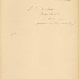 File - J. Cowlinshaw - Town Clerk. Notice for structural repairs to premises, "Nirvana", Elizabeth Bay