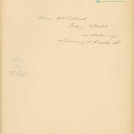 File - Alex McCulloch. [Complaining of neglect and irregular watering of Bourke Street]