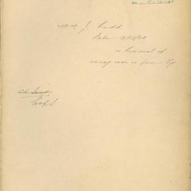 File - J. Rudd. [Tenders & contract for collection of iron and glass at the Destructor and tip]