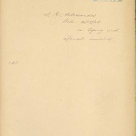 File - W. G. Alexander. [For information on article appearing in local Newcastle newspaper on good results 
