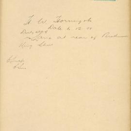 File - H. W. Horning & Co. [Reporting lane at rear of premises owned by Mr. Brothwood in King Street, City 