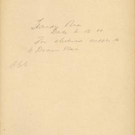 File - Hardy Bros. [For electric light supply to show rooms 13 Hunter Street, Sydney]