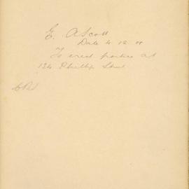 File - E. A. Scott. [For permission to erect a portico in front of 134 Phillip Street for the Theosophical 