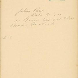 File - John Reid - T/C. [Request from architect to lay ironite paving in front of E S & A Bank, George 