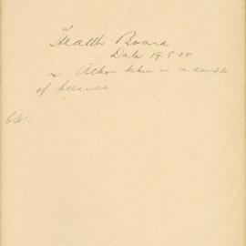 File - Health Board - T/C. [Correspondence regarding prosecutions and summons against A L Carpenter, W V 