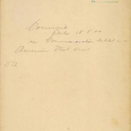 File - Council - T/C. [Recommendation for a Commemoration Tablet of the visit of the United States Fleet 