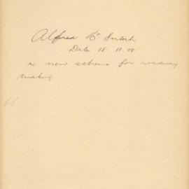 File - Alfred McIntosh - Town Clerk. New scheme for roadway making