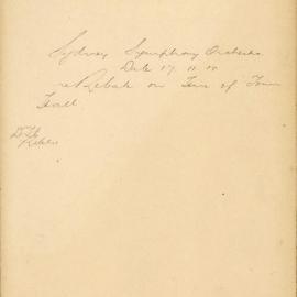 File - Sydney Symphony Orchestra - Town Clerk. Rebate on hire of Town Hall