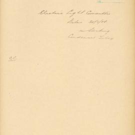 File - Electric Light Committee - Town Clerk. To hold in stock 500 condensor tubes.